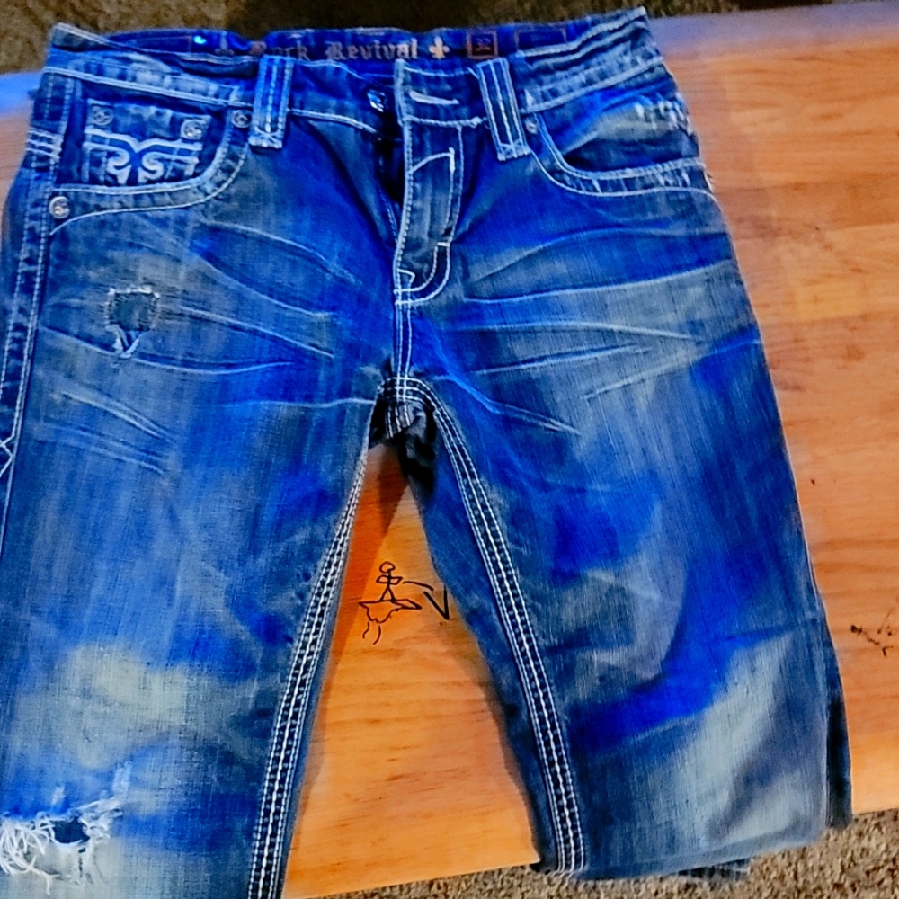 Rock revival men's jeans